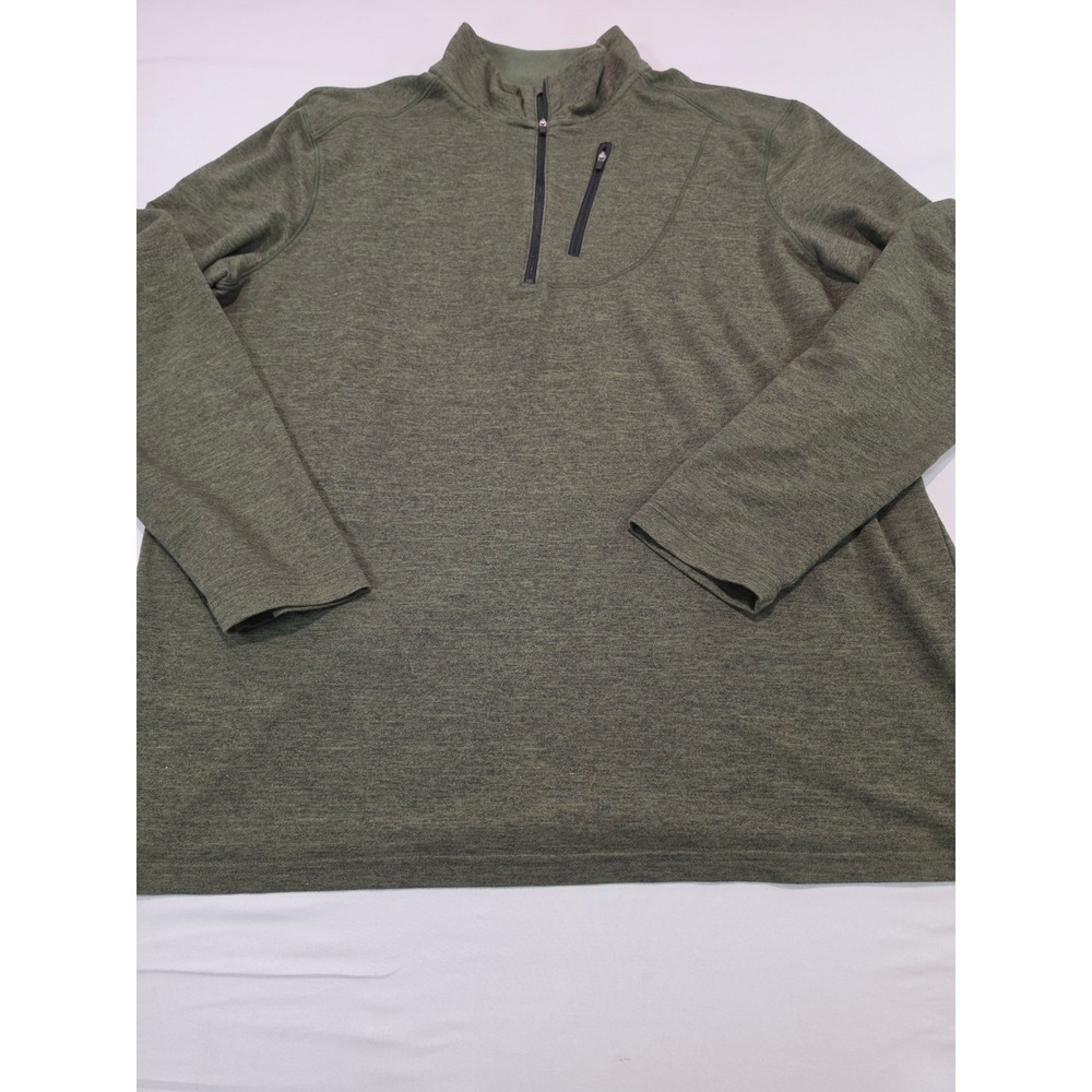 Swiss Tech Mens XL Quarter Zip Pullover Heather Green Performance SWMM80EE